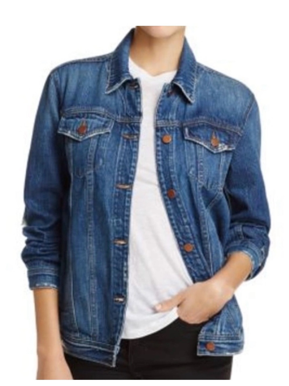 J Brand Cyra Oversized Denim Jacket in Kingsland Size XS